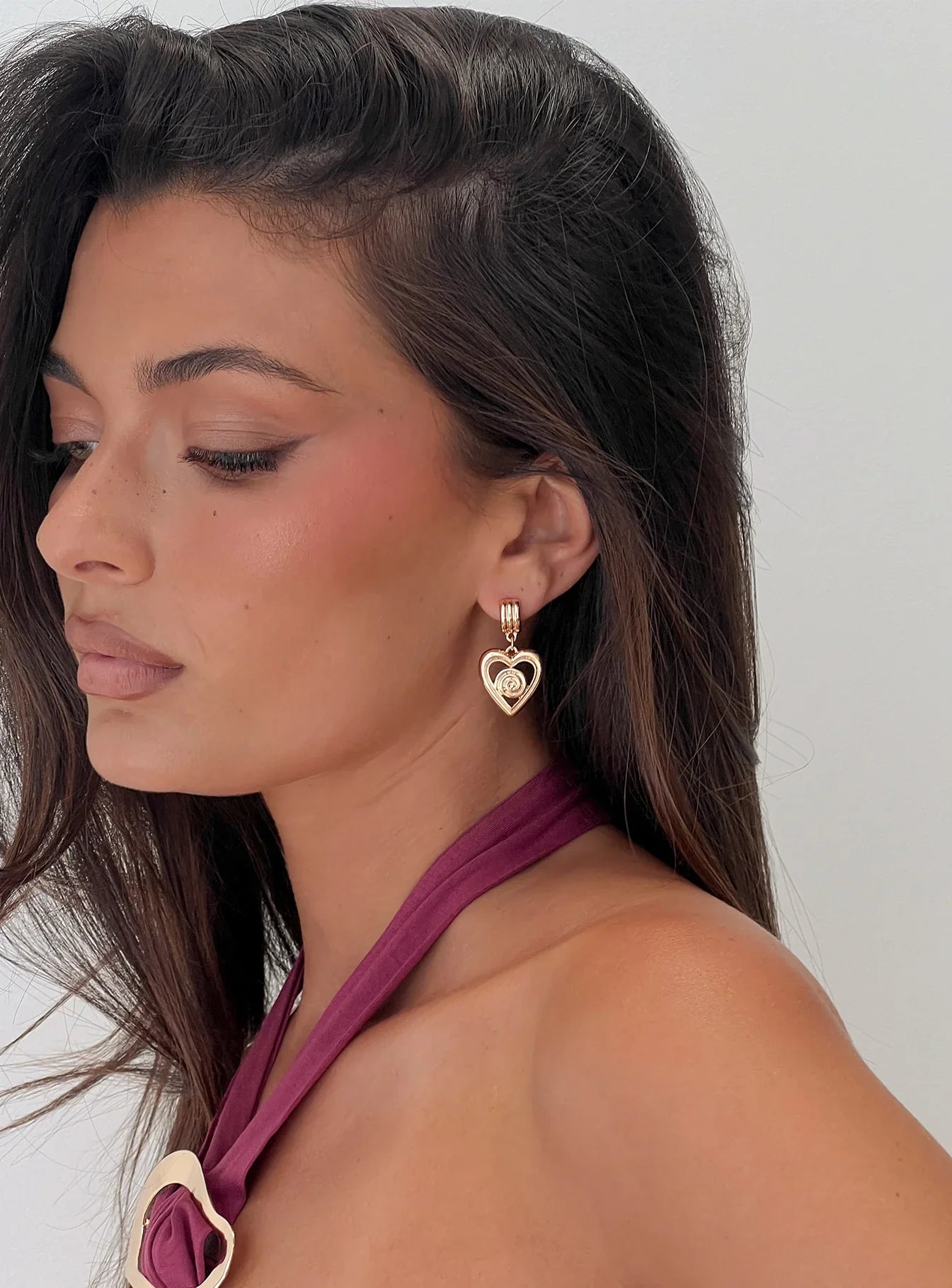 Giabella Heart Earrings Gold