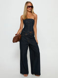 Blue Crush Low Rise Wide Leg Jeans Indigo