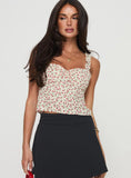 Poppyseed Top Yellow Floral