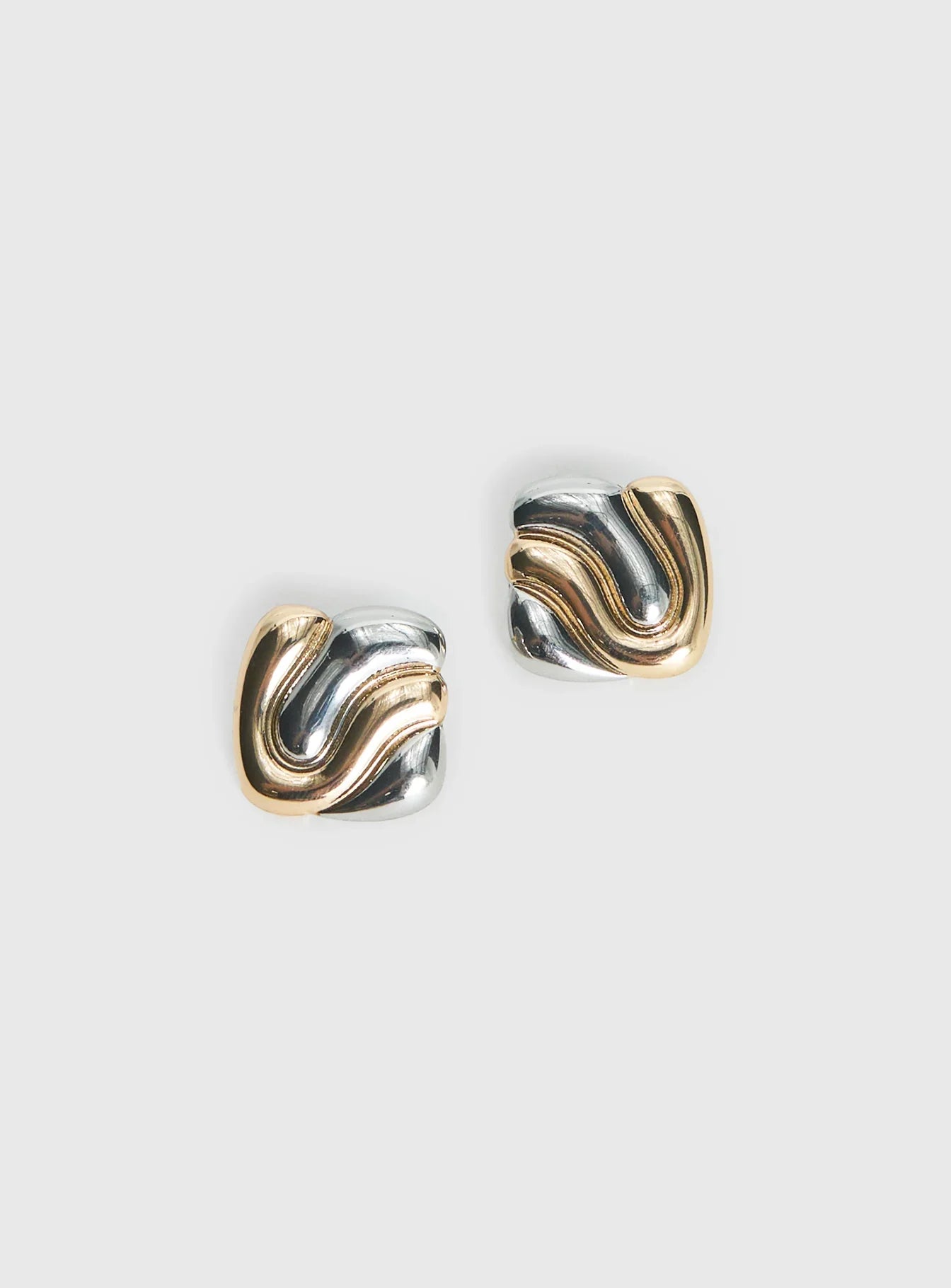 Heavenly Dream Square Earrings Gold Silver