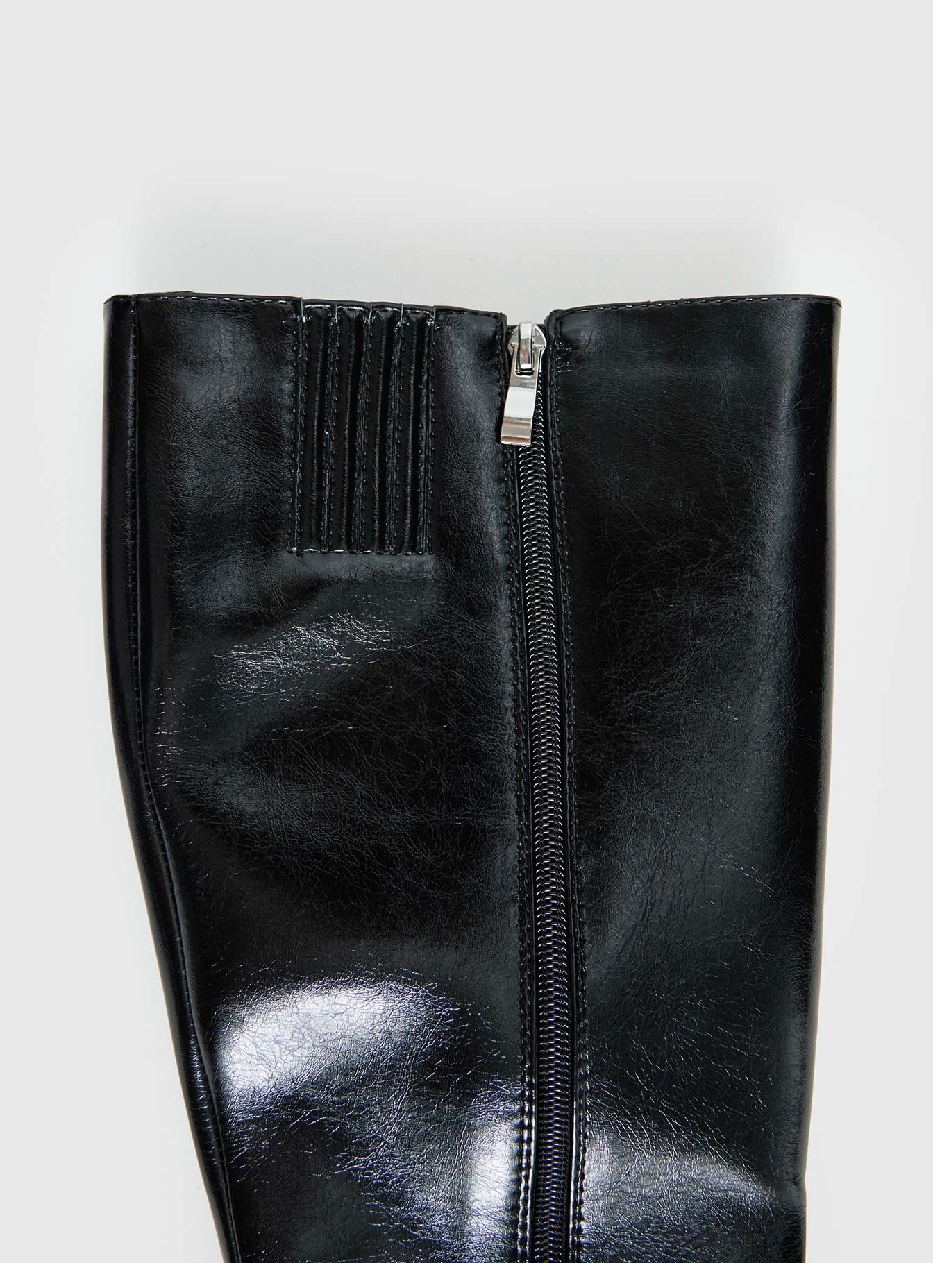 Sawyer Knee High Boots Black Crinkle