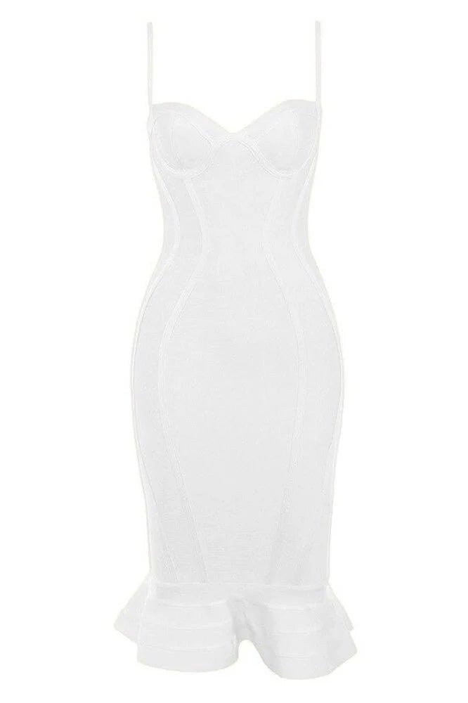 Joy Bandage Midi Dress White Pearl Sale