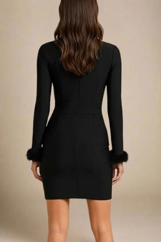 Erin Long Sleeve Bandage Mini Dress Classic Black