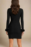 Erin Long Sleeve Bandage Mini Dress Classic Black