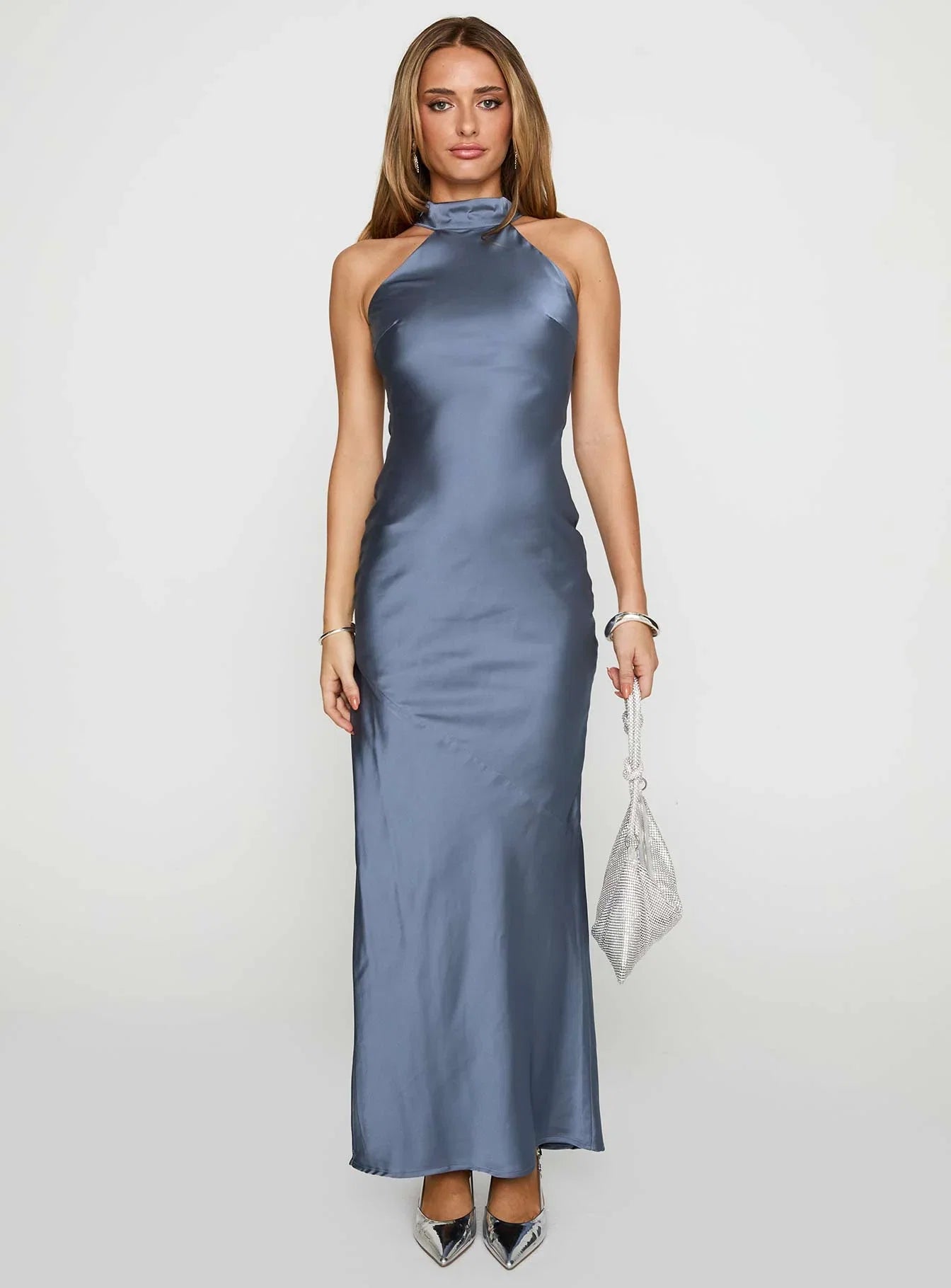 Mordecai Halter Maxi Dress Blue