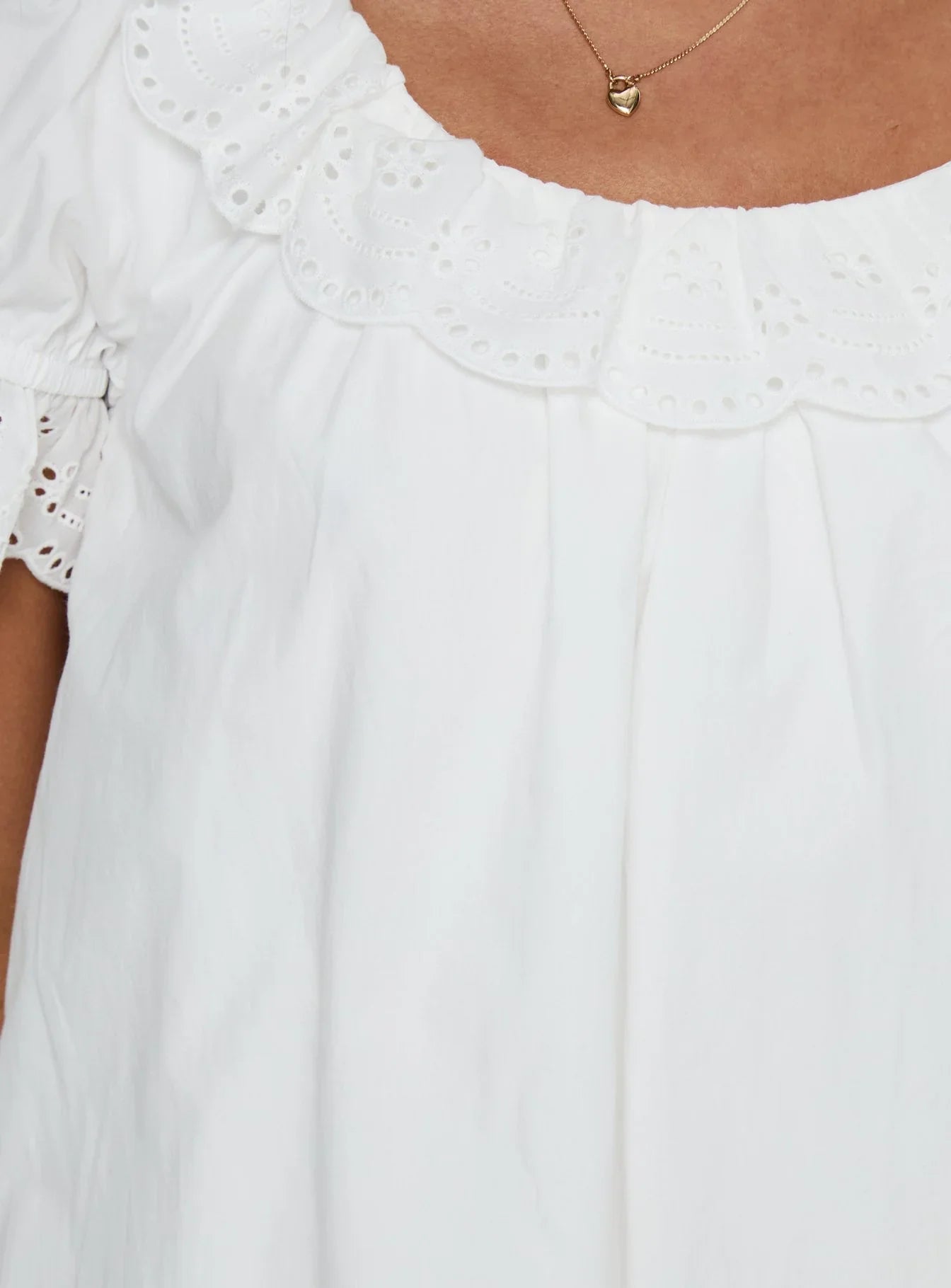 Trinka Frill Collared Mini Dress White