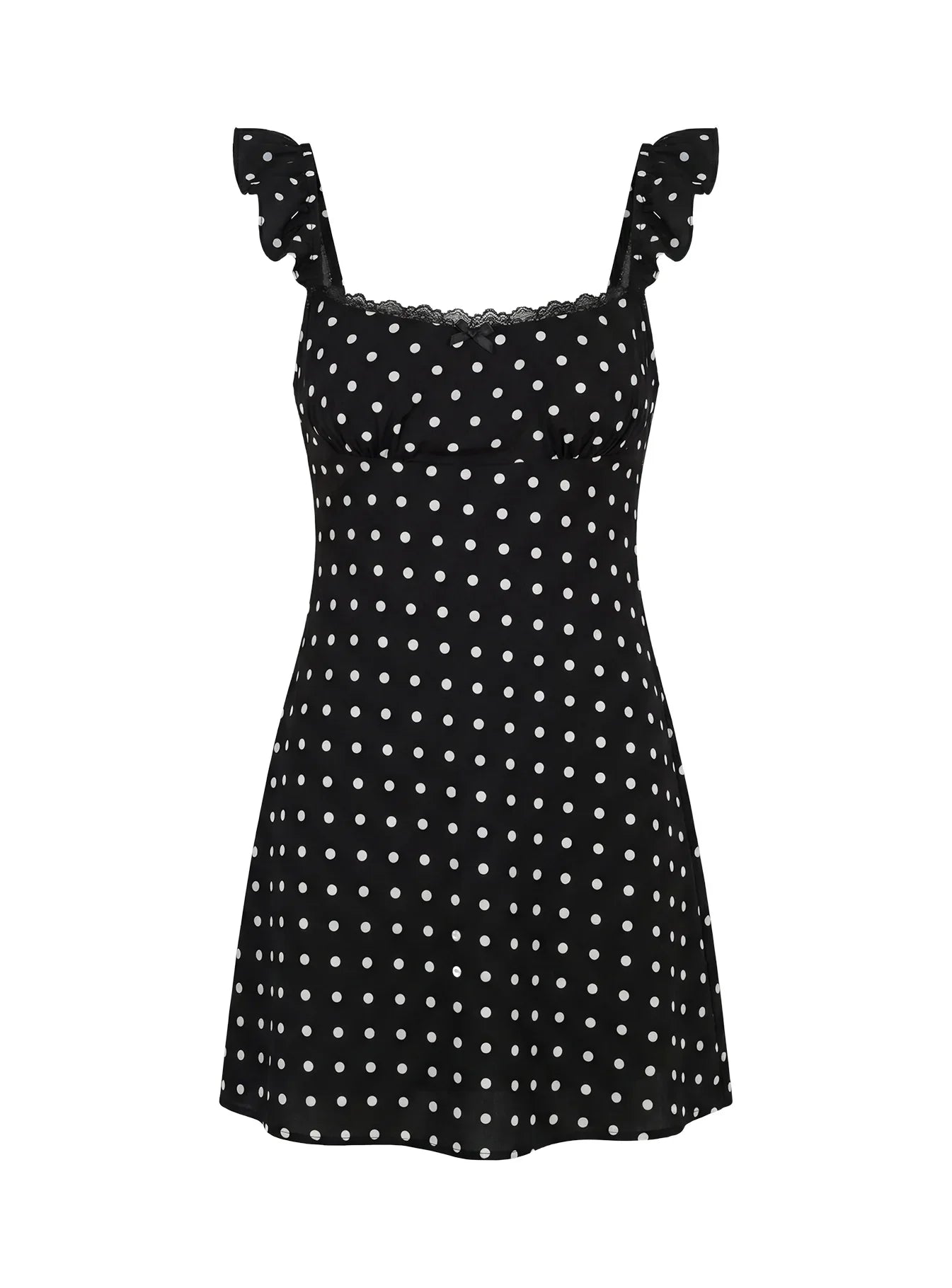 Beacall Mini Dress Black Polka Dot