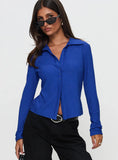 Echoes Long Sleeve Top Blue