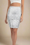 High Waist Metallic Leather Mini Skirt Silver