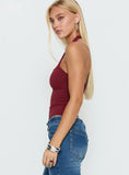 Ghisella Square Neck Halter Top Cherry