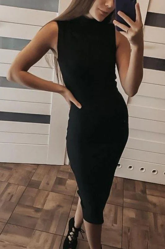 Grace Bandage Midi Dress Navy Blue Sale