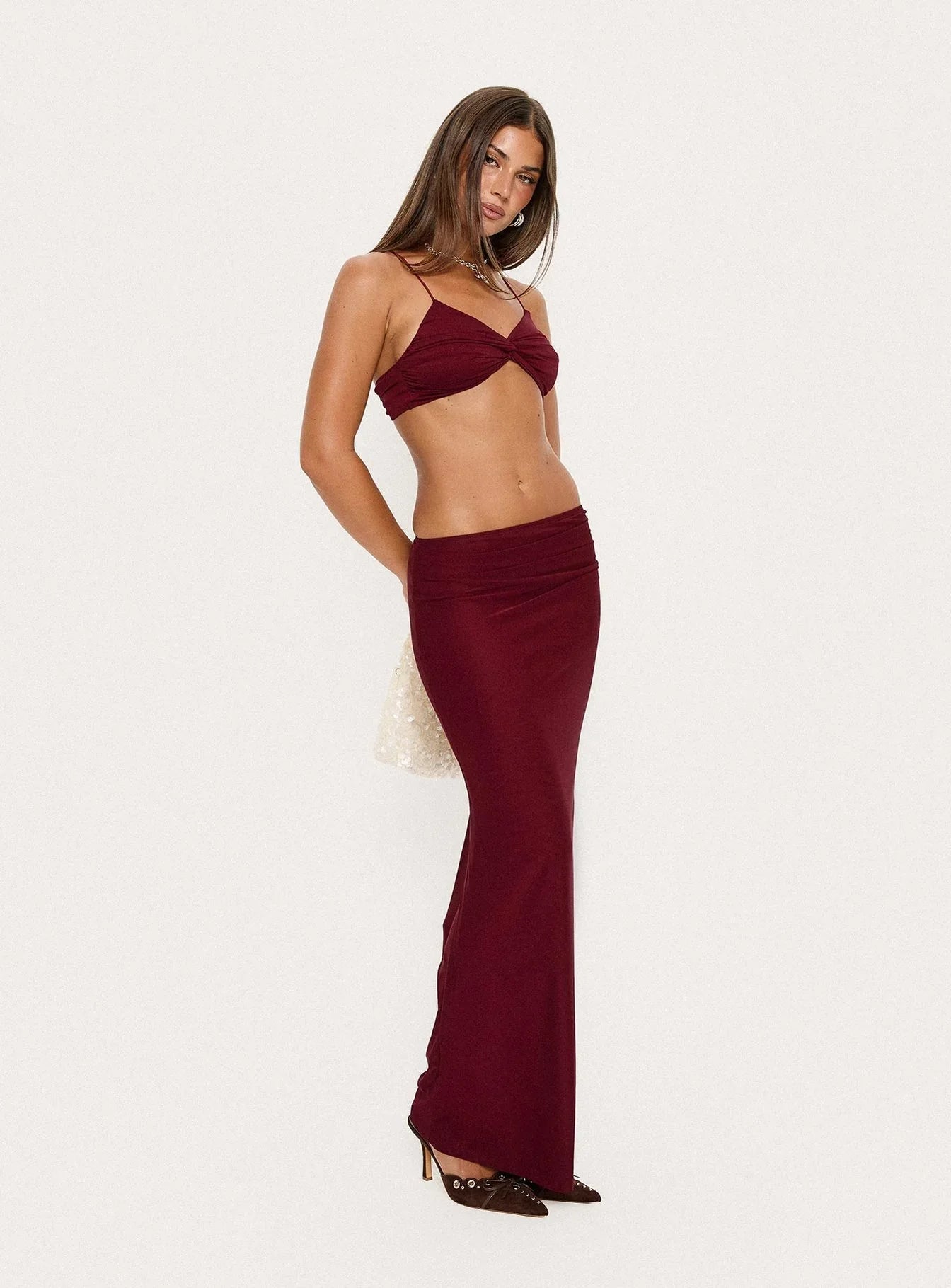 Delores Ruched Top Red