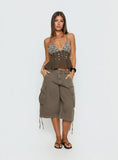 Vinton Button Detail Cami Top Mocha