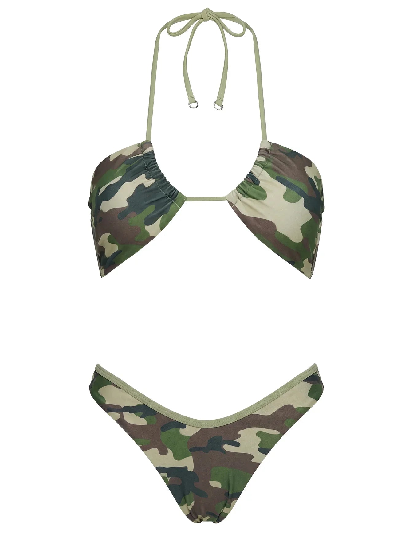 Tropical Vibes Bandeau Bikini Top Camo