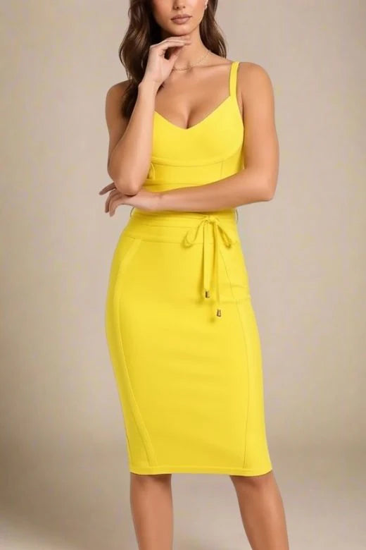 Bek Bandage Dress Sun Yellow