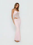 Afinity Sheer V Neck Maxi Dress Pink