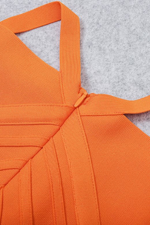 Leo Bandage Midi Dress Apricot Orange Sale
