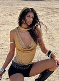 Mistori Sequin Hooded Top Gold