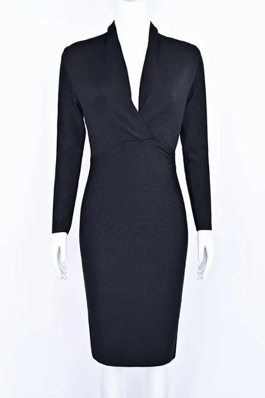 Blaire Long Sleeve Bandage Dress Classic Black