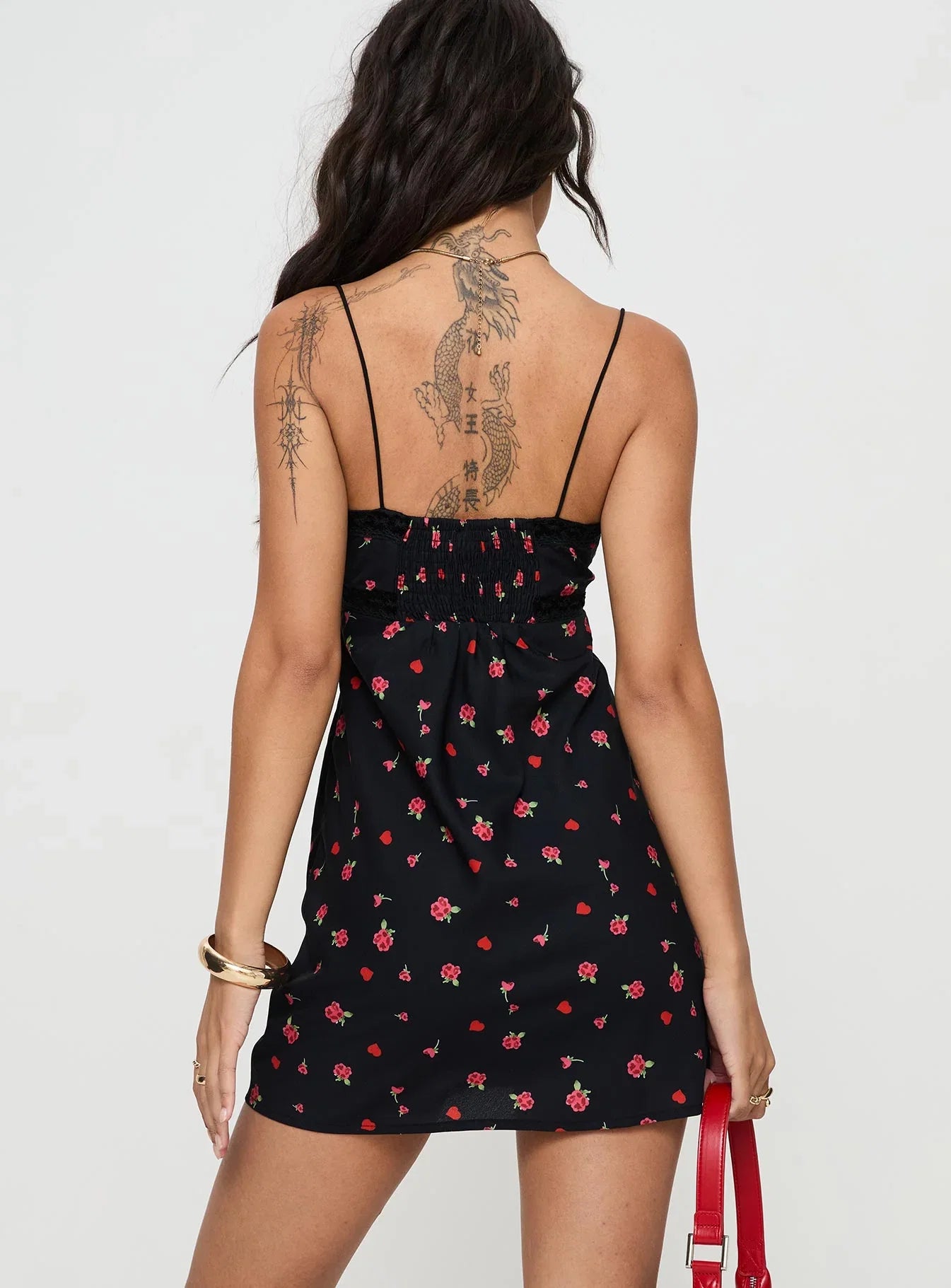 Emilee Mini Dress Black Floral