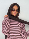 Yvetta Fluffy Scarf Brown