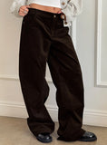 Kenza Wide Leg Corduroy Pant Brown