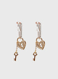 Lock Key Earrings Gold