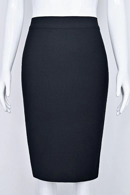 Pencil High Waist Bandage Knee Length Skirt Sky Blue