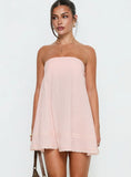 Gypsea Strapless Swing Mini Dress Light Pink