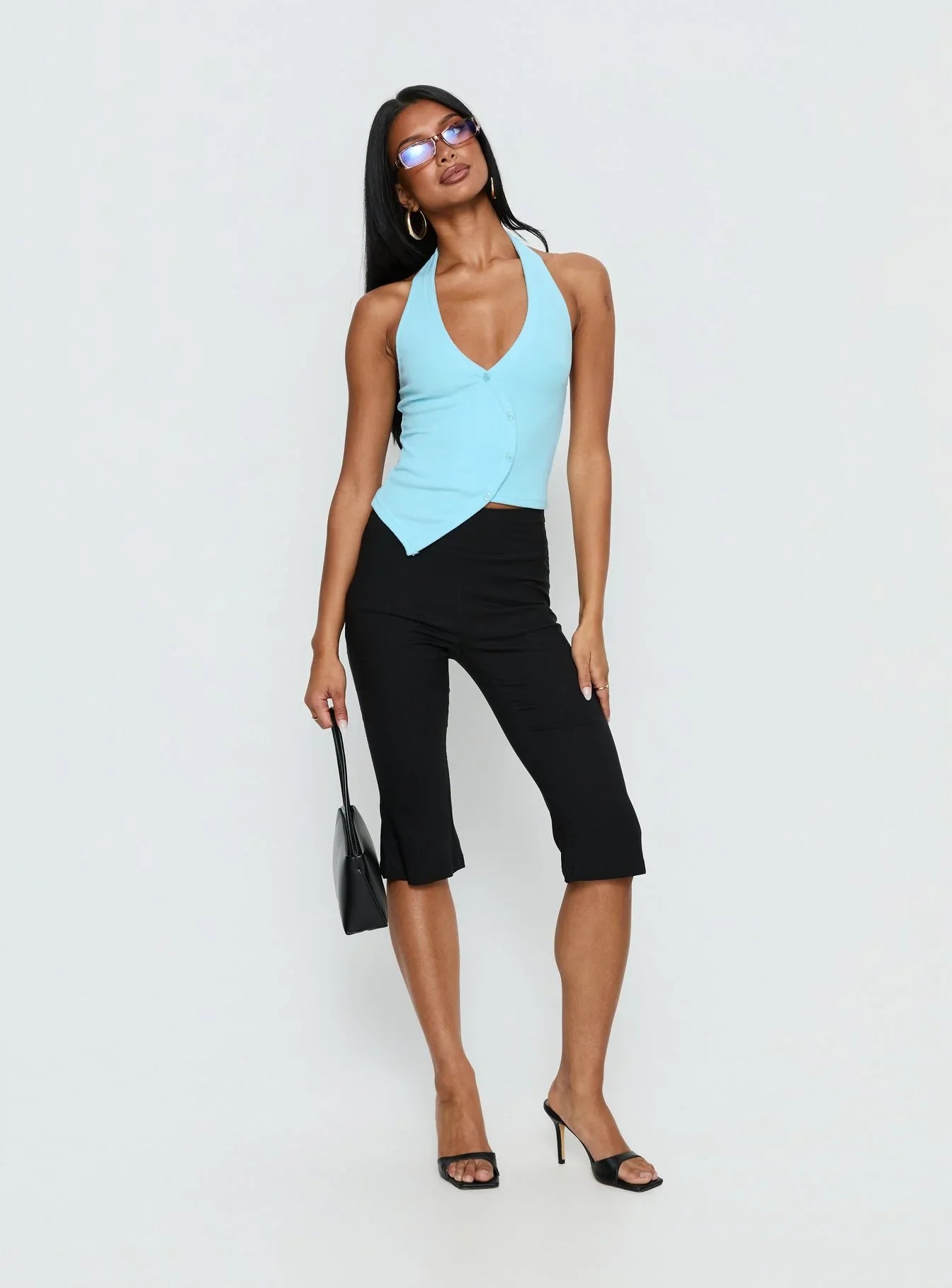 Avrilla Wrap Knit Top Blue