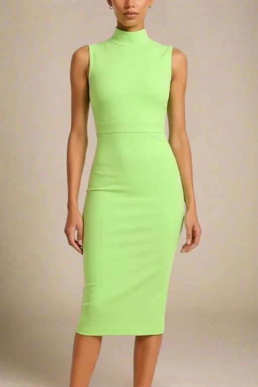 Grace Bandage Midi Dress Neon Green
