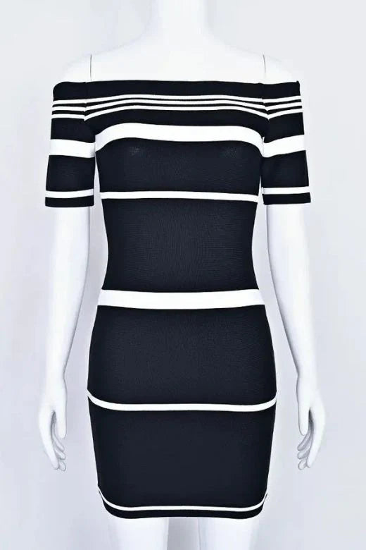 Evelyn Bandage Mini Dress Classic Black