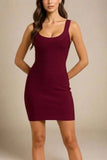 Cindy Bandage Mini Dress Red Wine
