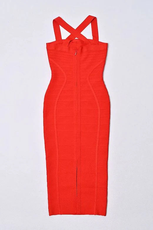 Kendall Bandage Midi Dress Lipstick Red