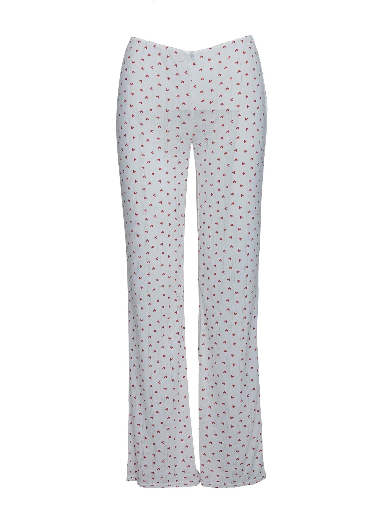 Sleepytea Pointelle Sleep Pant White Red