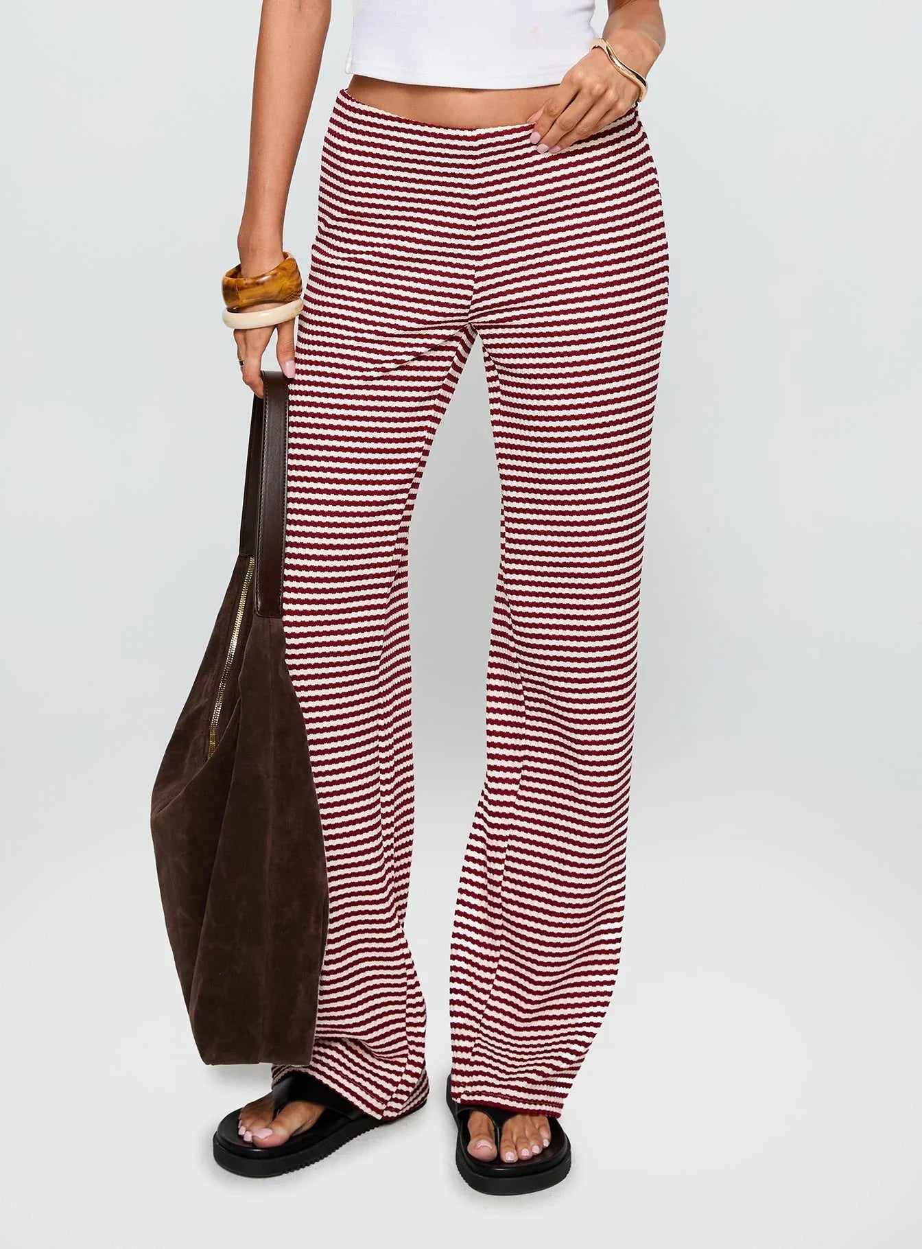 Next To Me Lounge Pant Red White Stripe