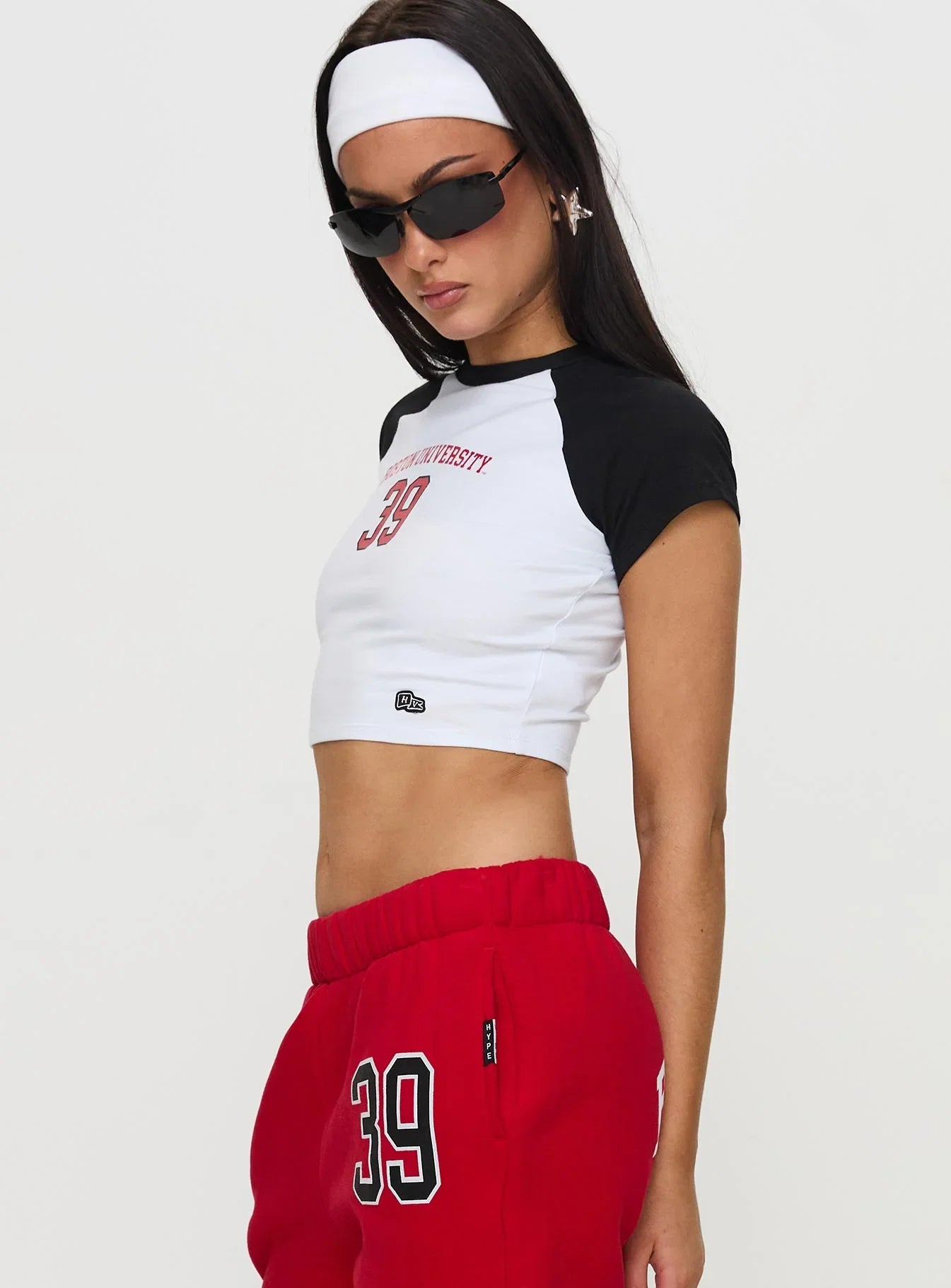 Boston Homerun Graphic Top White Black