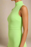Grace Bandage Midi Dress Neon Green
