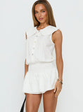Nilufer Collared Playsuit White