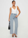 Fawcett High Rise Straight Leg Jeans Light Blue Wash Petite