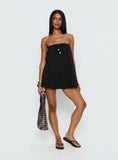 Isafelia Strapless Playsuit Black