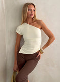 Majira One Shoulder Slouch Top Cream