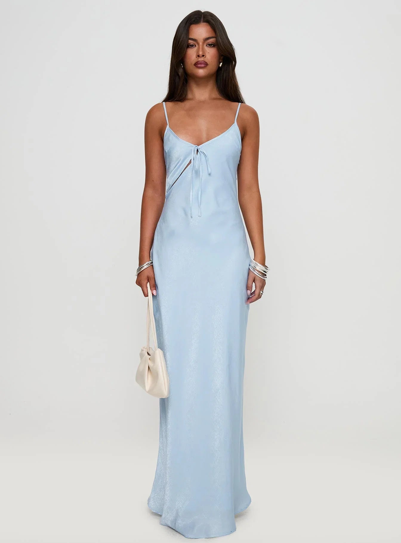 Linger Bias Cut Maxi Dress Blue