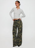 Briony Mid Rise Wide Leg Jeans Camouflage