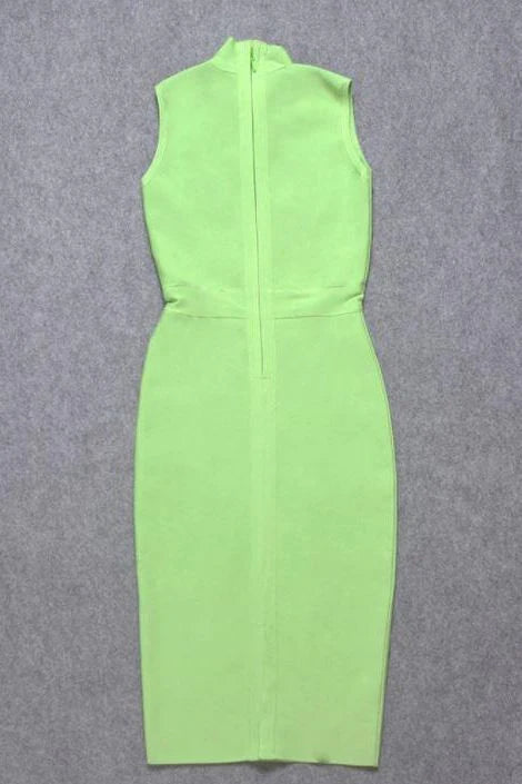 Grace Bandage Midi Dress Neon Green Sale