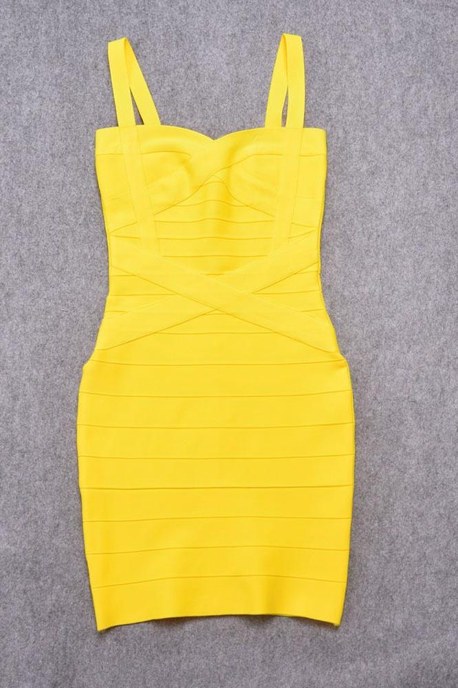 Heidi Bandage Mini Dress Sun Yellow