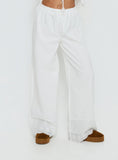 Kissed Chaos Broderie Anglais Tie Waist Pants White