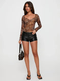 Elixia Long Sleeve Bodysuit Leopard