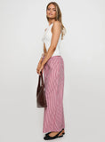 Holiday Tie Front Pants Red White Stripe