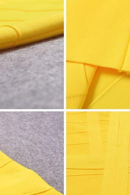 Heidi Bandage Midi Dress Sun Yellow